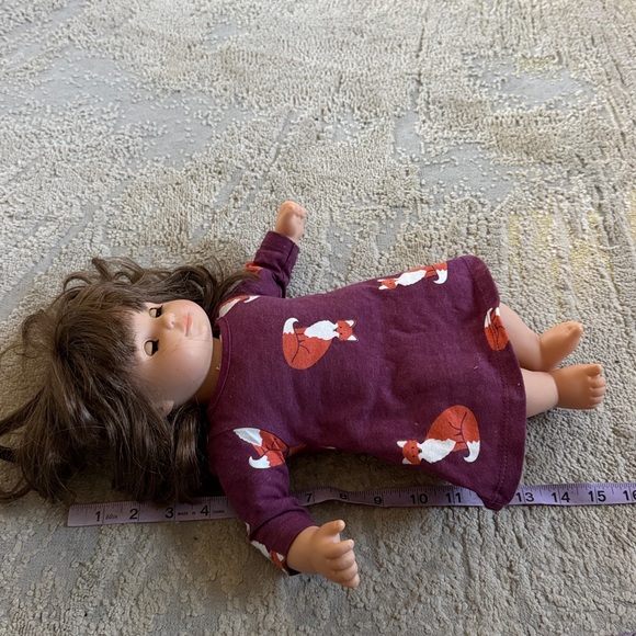 American Girl Bitty Baby Girl Doll Brown Hair Brown Eyes in fox pajama - Picture 8 of 8